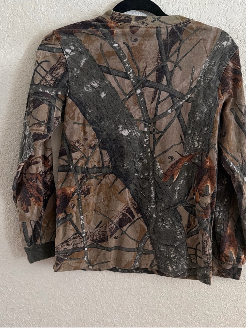 Kids Long Sleeve Camo Tee - Brown/Black